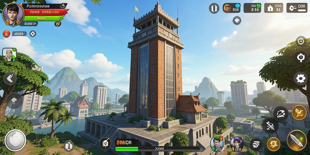Screenshot gameplay 888IDR menampilkan aksi Tower Defense yang seru.