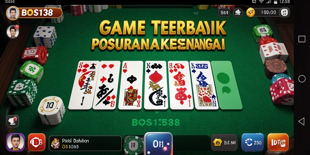 Screenshot gameplay seru dalam aplikasi BOS138 yang menampilkan Domino.