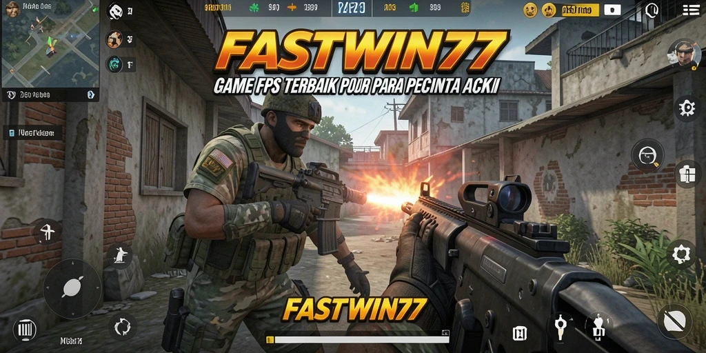 Tangkapan layar memperlihatkan aksion seru dalam gameplay FPS FASTWIN77.