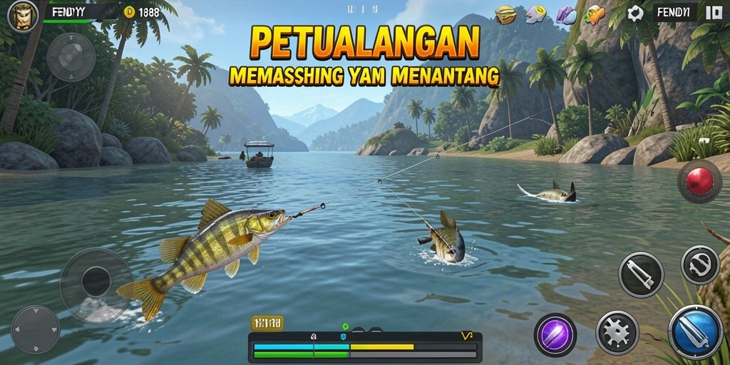 Gameplay FENDY188 dengan aksi memancing yang seru dan mendebarkan.