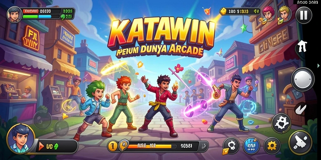 Screenshot menunjukkan momen seru dalam gameplay Arcade KATAWIN.