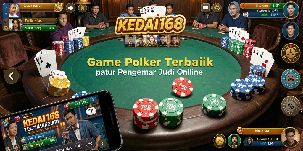 Tampilan gameplay KEDAI168 dengan pengalaman Poker yang mendebarkan.