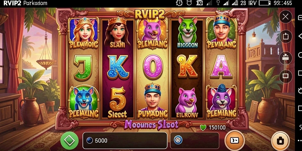 Tampilan gameplay Slot RVIP2 yang mengasyikkan dan penuh warna.