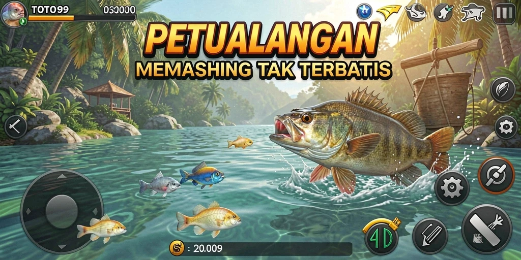 Screenshot TOTO99 menampilkan pengalaman memancing yang seru dan mendebarkan.