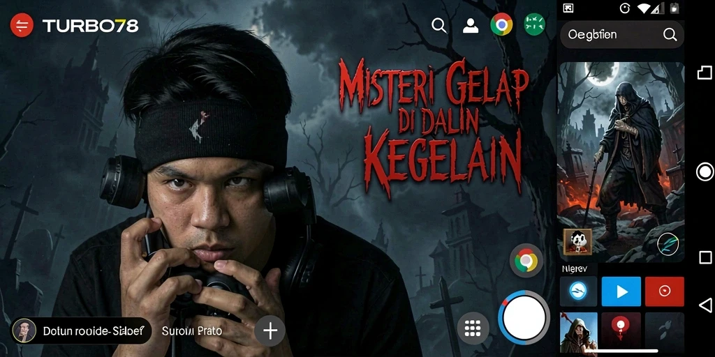 Screenshot gameplay TURBO78 yang menampilkan suasana Horror yang mencekam.