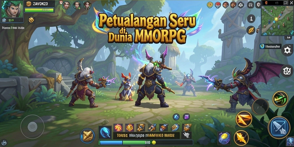 Tampilan gameplay ZAVONZO yang memukau dalam petualangan MMORPG.